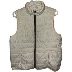 EUC Guess Cream Quilted Puffer Vest Lightweight
